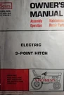 Sears Garden Tractor Electric Three-point Hitch 917.253130 Owner & Parts Manual. Fixed Price $46.74.
