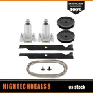 46" Deck Rebuild Kit For Craftsman Husqvarna Poulan Belt Blades Spindles Pulleys. Fixed Price $79.69.
