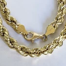 Big Real 10K Yellow Gold 7 Mm Diamond Cut Rope Chain 26 Inches Long. Fixed Price $3087.47.