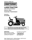 Craftsman 2022 Lawn Tractor Complete Owner Manual. Fixed Price $22.91.