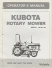 Kubota Model RC60-20 Rotary Mower Operator's Owner's Manual. Fixed Price $14.00.