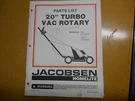 Homelite 20" Turbo Vac Rotary Parts List JA-99018-6. Fixed Price $19.98.