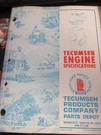Tecumseh Engine Specifications Manual 692531 8/81. Fixed Price $17.00.