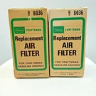 Two Sears Craftsman Replacement Air Filter 9-8036 Gasoline Engines Unused Origbx. Fixed Price $12.95.