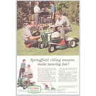 1960 Springfield Riding Lawn Mower Vtg Print Ad Backyard Grill Ohio. Fixed Price $9.00.