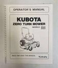 ZG20 ZG23 Zero Turn Operators Maintenance Manual Fits Kubota. Fixed Price $22.97.