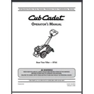 Cub Cadet 65 Rear Tiller Operators Manual 24 Pages Model Year 2010. Fixed Price $15.95.