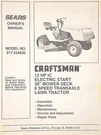 Sears Craftsman 12 H.p Ic 6-SPD 38" Lawn Tractor 917.254920 Owner & Parts Manual. Fixed Price $100.29.
