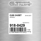 918-0429 Spindle Fits Cub Cadet (surplus Open Box). Fixed Price $218.15.