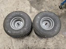 Pair Carlisle Turf-saver Rear Riding Mower Tires 20X8-8 W/ Gray Rims. Fixed Price $109.95.
