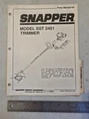 Snapper Model Sst 2401 Trimmer Parts Manual #06416 Feb 1991 - Free Shipping. Fixed Price $14.95.