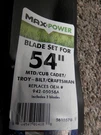 Maxpower 561557B 3 Blade Set For Many, Craftsman Mowers 54" Cut Mtd/cub C.... Fixed Price $37.57.