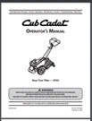 Cub Cadet 65 Rear Tiller Operators Manual 24 Pages Model Year 2010. Fixed Price $15.95.