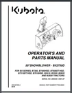 Kubota 50" Snow Blower BX2750D Attachment Manual 36 Pages 2009. Fixed Price $16.50.