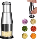 Handy Manual Pressed Food Veggie Chopper Stainless Steel W/ Rotating Blades. Fixed Price $18.53.
