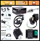 5-PIN Cdi Box & Solenoid Kit, 4-PIN Relay, Voltage Regulator, Spark Plug For 50C. Fixed Price $48.99.
