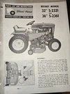 Wheel Horse Rotary Mower Parts List And Instructions For 5-2321 5-2361. Fixed Price $20.00.