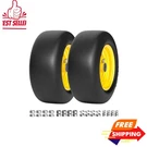 New 11X4.00-5 Lawn Mower Tires Flat Free Wheel 350LBS 2PACK Yellow. Fixed Price $71.05.