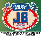 Justice Bros Quality Products - Vintage Original Vinyl Decal Sticker. Fixed Price $9.34.