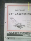Jacobsen Homelite 21" Lawn King LK21PE,LK21E,LK21P Mower Parts List JA-99018-3. Fixed Price $19.95.