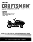 Owner Manual Sears Craftsman 15.5 Hp Lawn Tractor/riding Mower - 917.256810. Fixed Price $21.95.