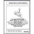 Kubota B2781 51" B2782 63" Snow Blower Attachment 48 Page Manual 2002. Fixed Price $16.50.