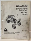 Vtg & Orig 1977 Simplicity Oem Operators / Owners Manual Tractor Model 7014S 37P. Fixed Price $29.99.