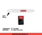 14" Oregon Chainsaw Bar & 3/8 Lp .043 Dl 144MLEA041 90PX052G. Fixed Price $44.88.