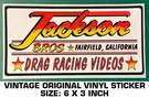 Jackson Bros Drag Racing Videos - Vintage Original Vinyl Decal Sticker. Fixed Price $8.62.