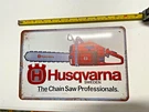 Husqvarna Tin Sign Logo Metal Art Garage Sweden Lumberjack. Fixed Price $16.95.