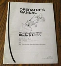 Simplicity 42" Angling Snow / Dozer Blade & Hitch Operators Manual 2002 Original. Fixed Price $9.74.