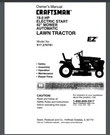 Sears Craftsman Lawn Tractor Owner Manual 917.270781 60 Pages Comb Bound. Fixed Price $34.95.