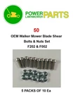 50 Oem Walker Mower Blade Shear Bolts / Nut Sets F202 & F002 - Packs Of 10. Fixed Price $28.66.