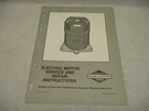 MS-8247-10/85 Briggs & Stratton Shop Service Repair Manual For Electric Motors. Fixed Price $14.95.