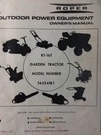Roper RT-16T Garden Tractor T63241R1 & 48" Mower Deck Owner Parts (2 Manual S). Fixed Price $50.96.