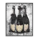 Stupell Industries Champagne Bottles Grey Gold Ink Illustration Black Framed .... Fixed Price $93.62.