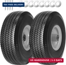 Simeiqi 2PACK 4.10/3.50-4" Solid Pu Run-flat Tire Wheel With 5/8"AXLE Bore. Fixed Price $51.74.