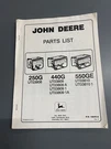 John Deere 250G,440G,550GE Generators Parts List Catalog, 19849-A. Fixed Price $14.99.