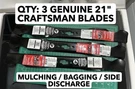 3-BLADE Lot Genuine Oem Craftsman 742P05643 742-05643 CMXGZAM100142 Hole 21. Fixed Price $56.06.
