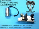 Onan HE1601183 Points & Condenser Ignition Kit Fits John Deere 316, 318 B43, B48. Fixed Price $19.87.