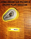 New John Deere 14SB JX75 FC150 Lawnmower Air Filter Spark Plug #M802138. Fixed Price $18.99.