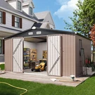 Deal! Aoxun 10-FT 12-FT Economy Series Galvanized Steel Metal Storage Shed. Fixed Price $867.49.