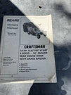 Sears Craftsman 10 Hp Riding Lawn Mower Owner, Service & Parts Manual 502.254170. Fixed Price $19.99.
