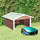 Robotic Lawn Mower Garage 28.3"X34.3"X19.7" Mocca And White Firwood. Fixed Price $148.27.