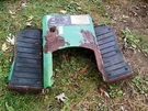 John Deere 285 Mower Mid Fender M115059 & Footrest M70878. Fixed Price $125.00.