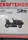 Sears Craftsman 19 H.p. 42" 6-SPEED Lawn Tractor Owner & Parts Manual 917.252560. Fixed Price $109.95.