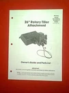 Gilson Tractor 26" Tiller Attachment # 63639 GIL-33895A 95-2531-2 20326 Manual. Fixed Price $8.00.