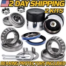 (2 Kits) Boat/jetski Trailer Wheel Bearing Kit, 1-1/16 Inch Axles, W/protectors!. Fixed Price $39.99.