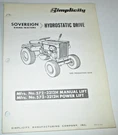 Simplicity Sovereign 3212H 572/573 Riding Tractor Owners/parts Manual Original!. Fixed Price $52.49.