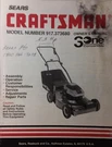 Sears Craftsman 917.373680 Walk Behind 22" 5.3HP Lawn Mower Owner & Parts Manual. Fixed Price $62.99.